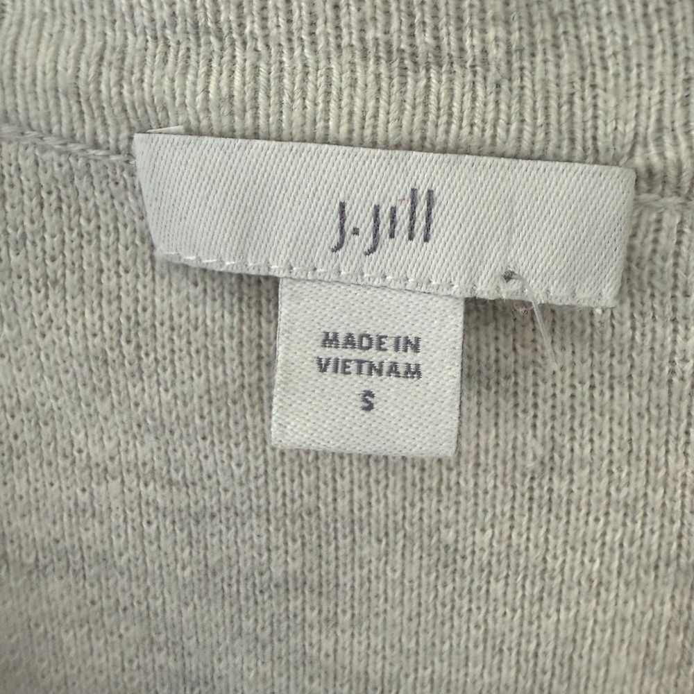 J.‎ Jill Heathered Oatmeal Open Front Longline Cardigan Vest Gray Small RN97641 - Picture 2 of 6